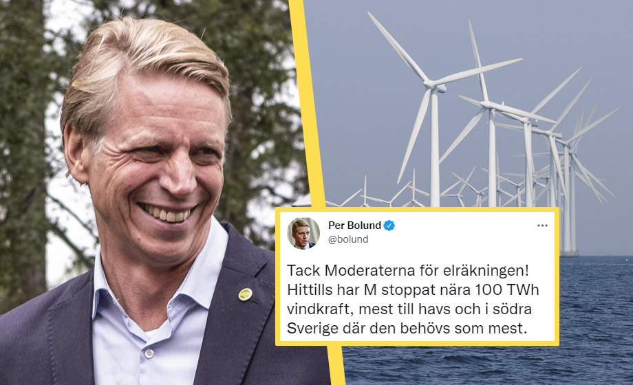 Per Bolund (MP): ”Tack Moderaterna för elräkningen!”
