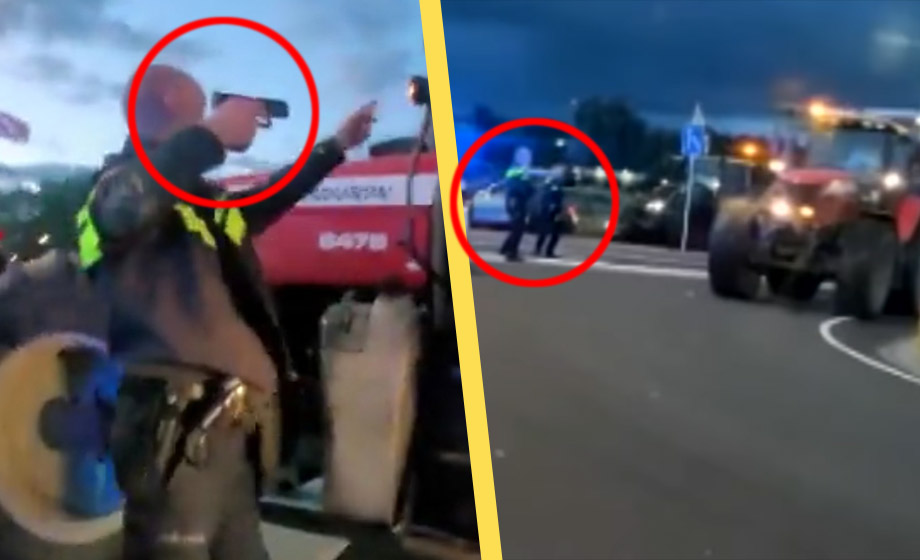 Här öppnar polisen eld mot klimattrotsiga bönder