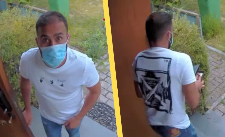 Här fångas falsk polis på film vid skamlös kupp mot 89-årig kvinna