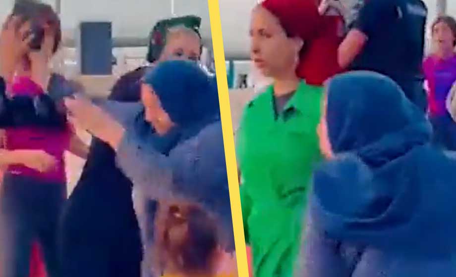 VIDEO: Kaotiskt migrantbråk vid populärt strandstråk