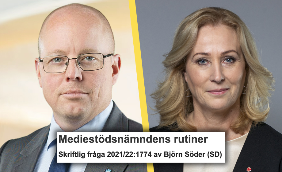 Björn Söder (SD) kräver svar om indraget mediastöd