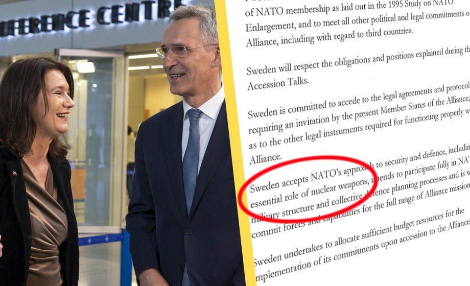 Sverige säger JA till Natos atombomber