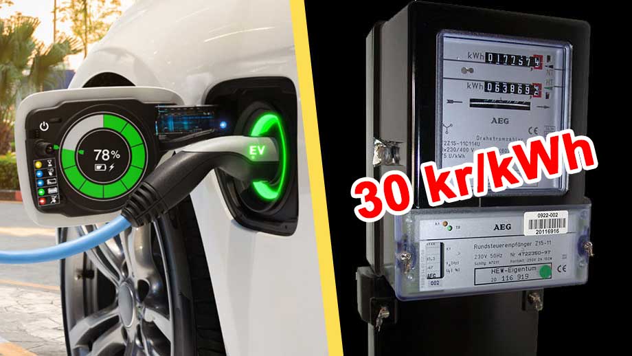 30 kronor kilowattimmen och 2500 kronor för att ”tanka” elbilen