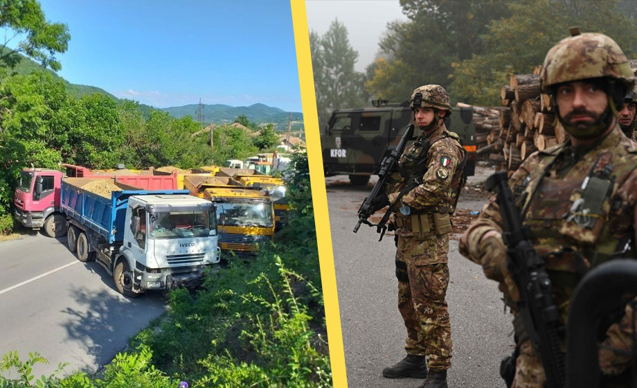 Nato hotar ingripa mot arga serbiska lastbilschaufförer