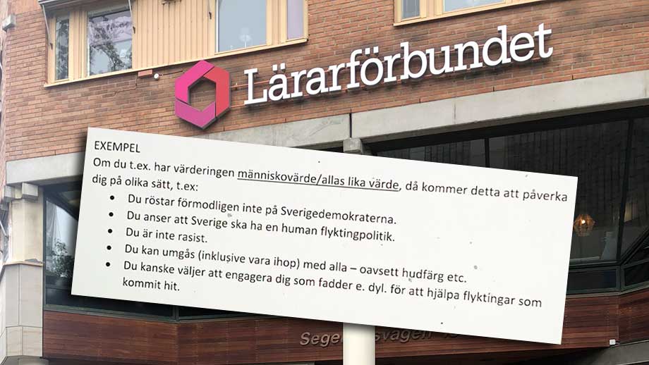 Lärarförbundet: Kollektivavtalsbrott förbjuda lärare hetsa mot SD i klassrummet