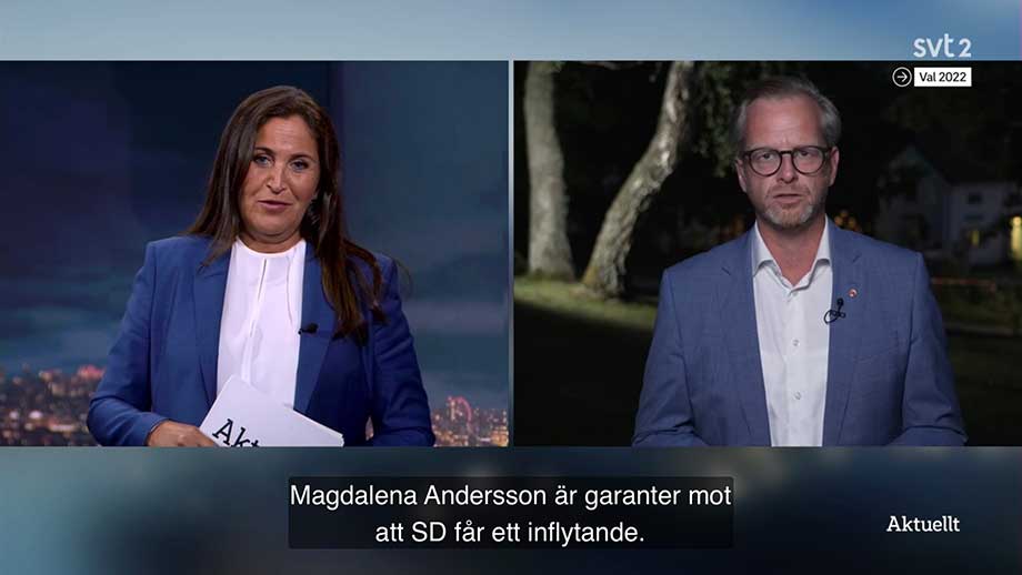 Finansministern skulle prata lågkonjunktur i SVT – tilläts i stället hetsa mot SD