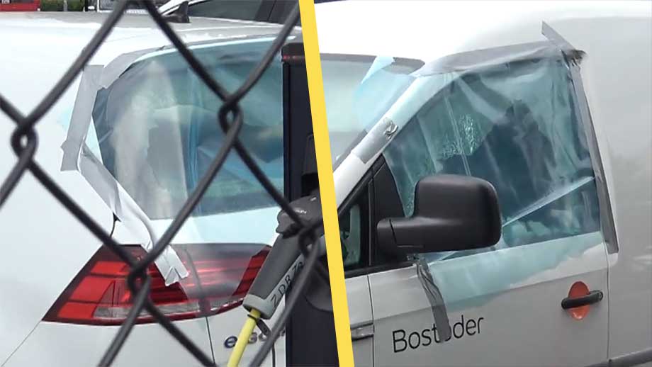 Massvandalisering av kommunbilar