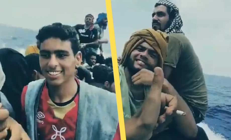 VIDEO: Unga manliga migranter firar övergången till Europa: ”Allahu akbar”