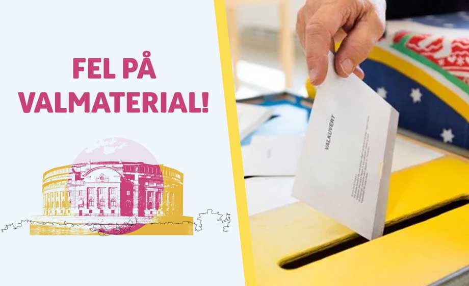 Fel partis valsedlar lades ned i synskadades kuvert