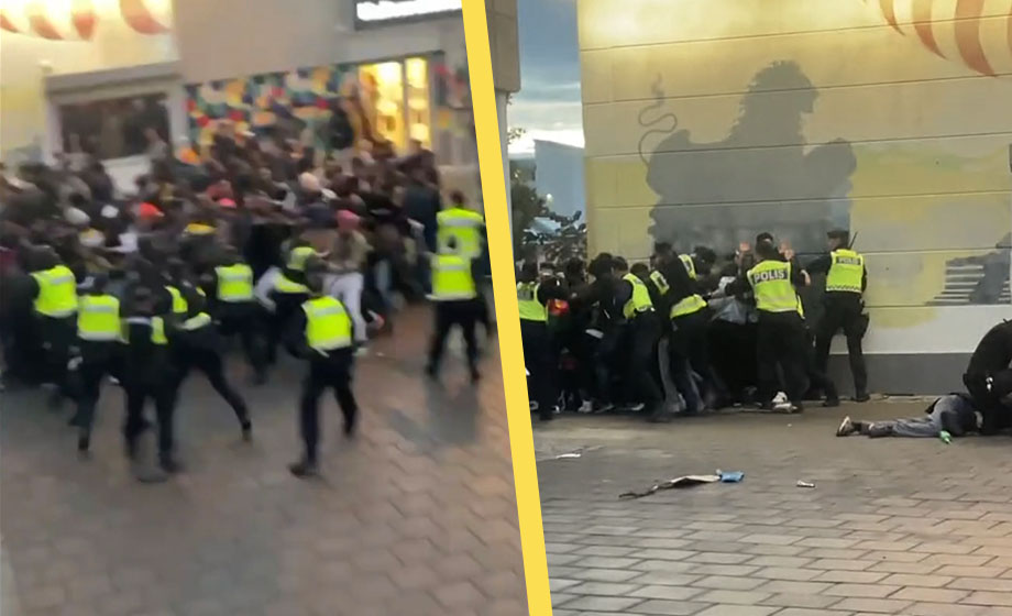 VIDEO: Här krigar eritreanerna framför polisen i Husby