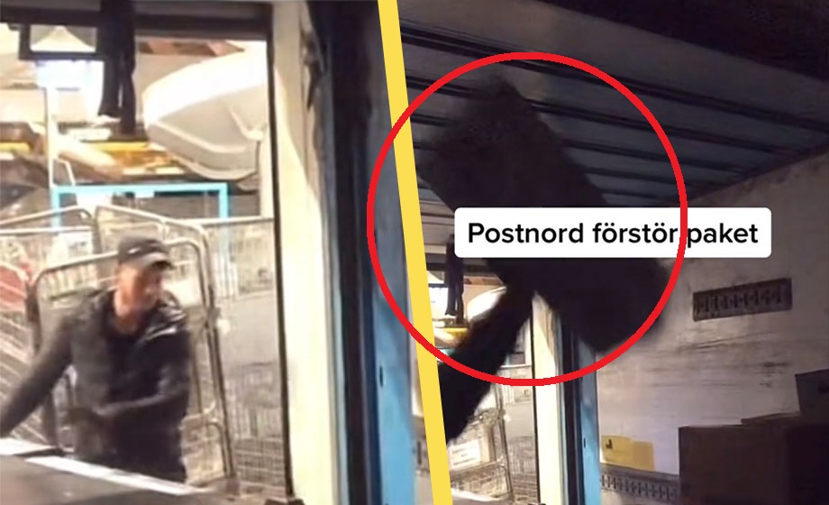 VIDEO: Här kastar Postnord-personalen paket
