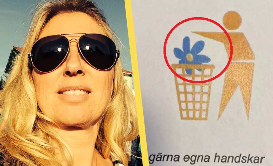 SD-blomman slängs i soporna i elevers läxa