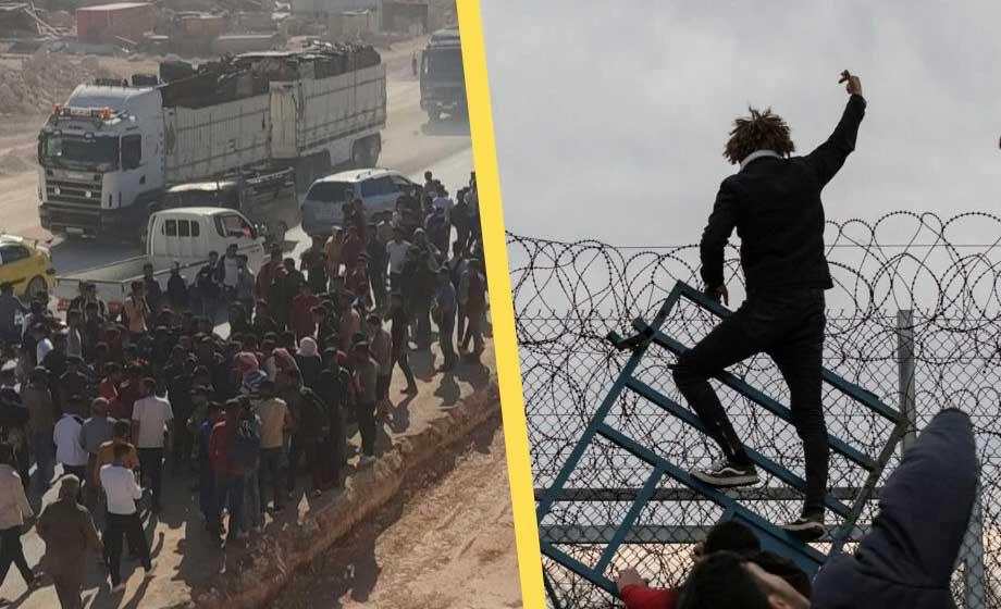 Tiotusentals samlas för att bryta sig in i EU