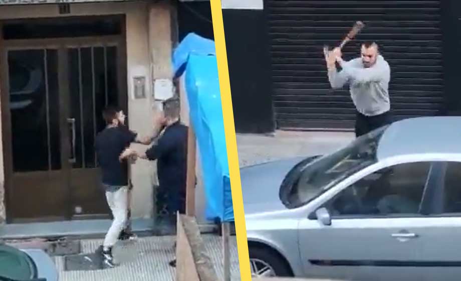 VIDEO: Gäng misshandlar man och slår sönder hans bil