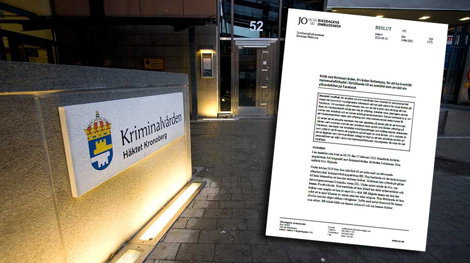 Kriminalvården förbjöd anställd kritisera IS på Facebook