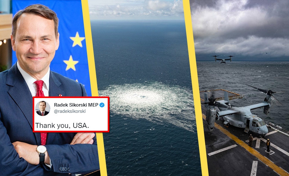Polens förre utrikesminister om Nord stream-läckan: ”Tack, USA”