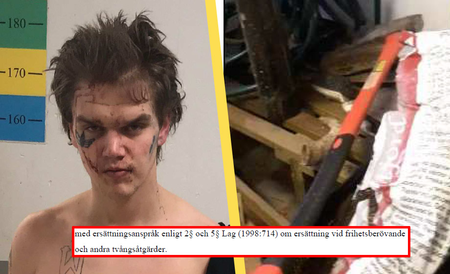 ”Demonbesatt” Mariestadsbo halshögg hustruns kusin med yxa – nu vill han ha pengar från JK