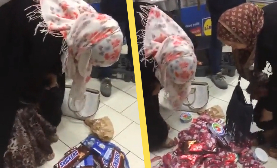 VIDEO: Snattade ett helt lager av godis och ost