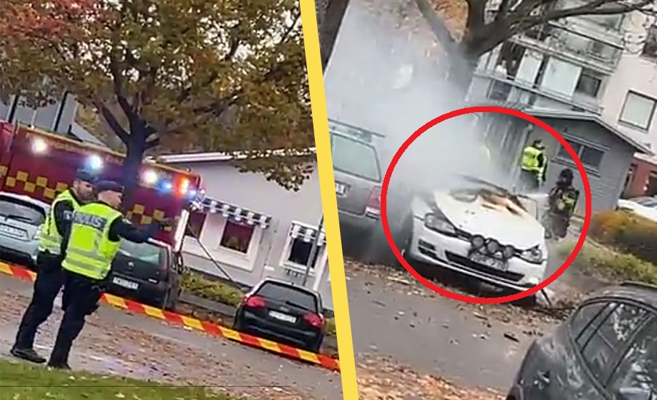 Bil exploderade i Enköping – en skadad