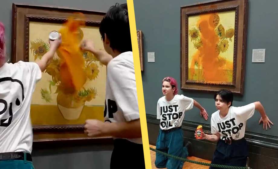 Klimatextremister vandaliserade van Goghs konst