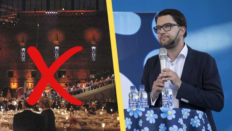 Jimmie Åkesson portad från Nobelfesten ännu en gång