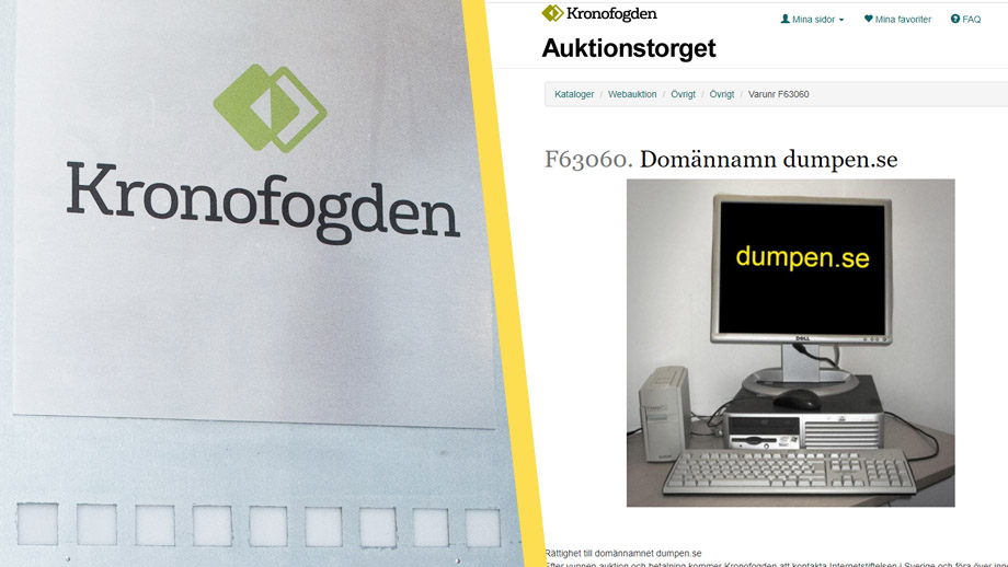 Dumpen.se säljs på tvångsauktion