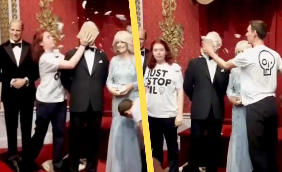 Klimatextremister i tårtattack på Madame Tussauds