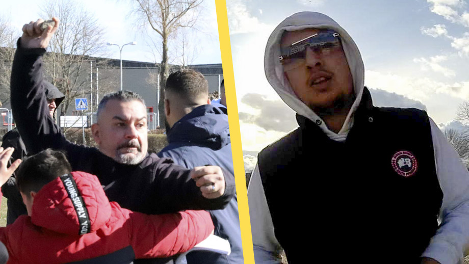 BILDEXTRA: Pojke försöker stoppa pappans attack på polisen