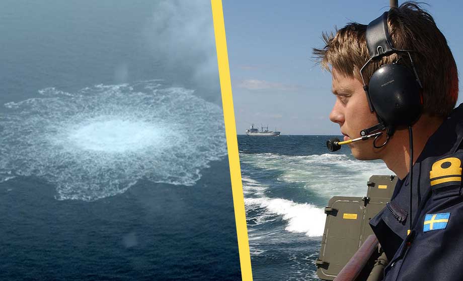 Svenska marinen patrullerade området kort innan gasläckorna uppstod