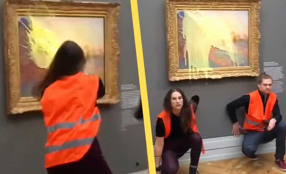 Klimatextremister attackerade ännu ett konstverk