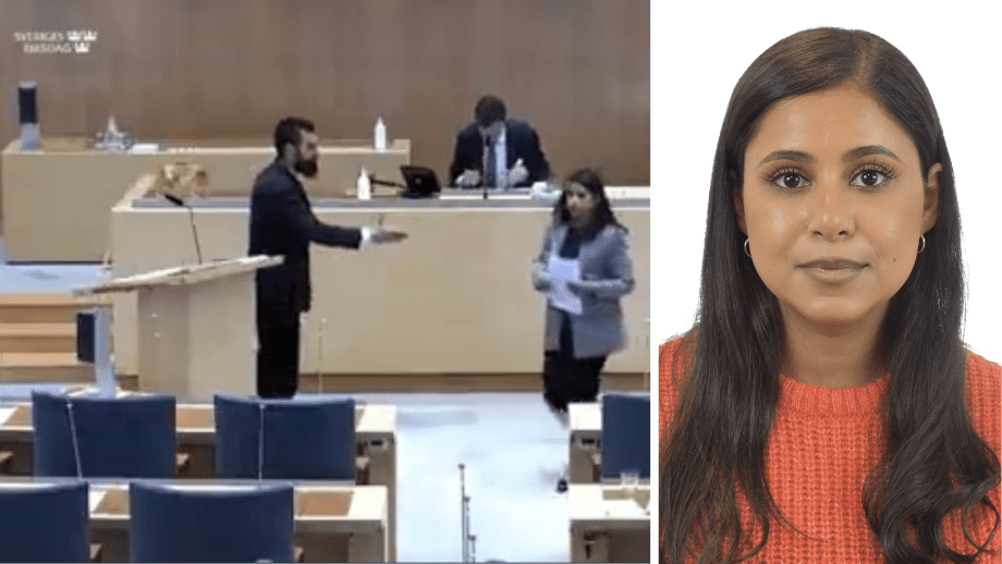 Fd islamistskolläraren Nadja Awad (V) i svenskfientliga utspel – vägrar ta SD i hand