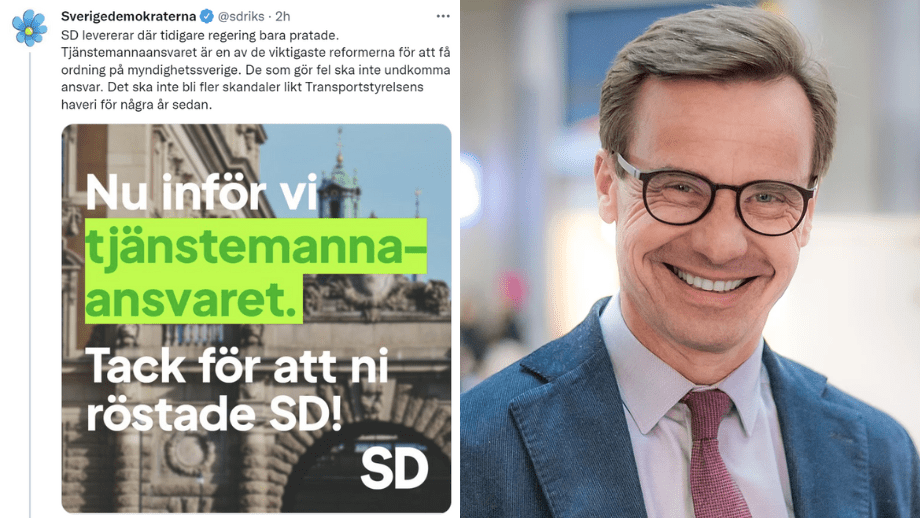 Nya regeringen: Tjänstemannaansvaret ska återinföras