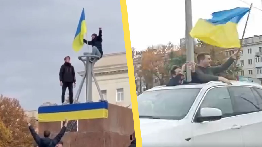 Här firas ryska reträtten i Cherson