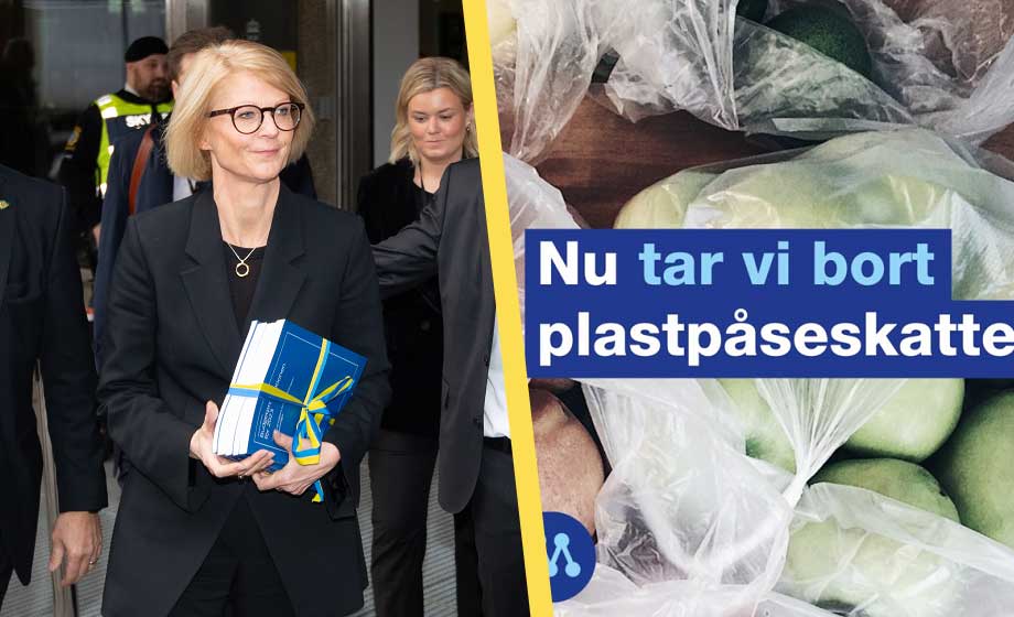 Kritiserade plastpåseskatten kvar i regeringens budget