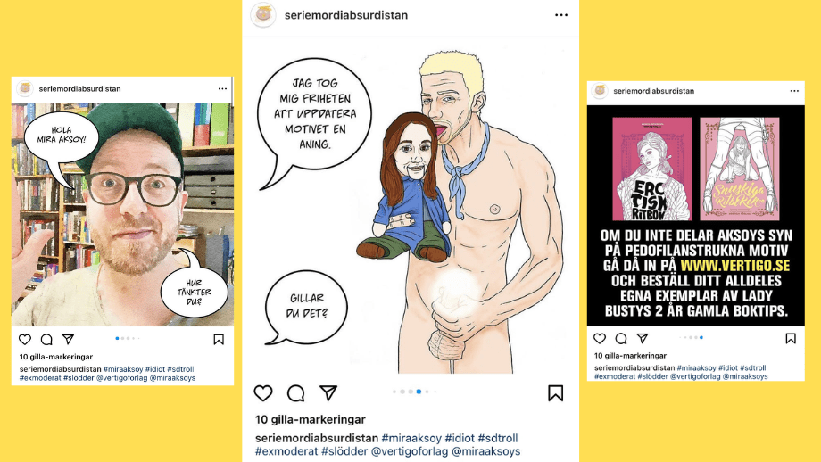 Illustratören av ”Erotisk Ritbok” attackerar Samnytts skribent med sexuell illustration