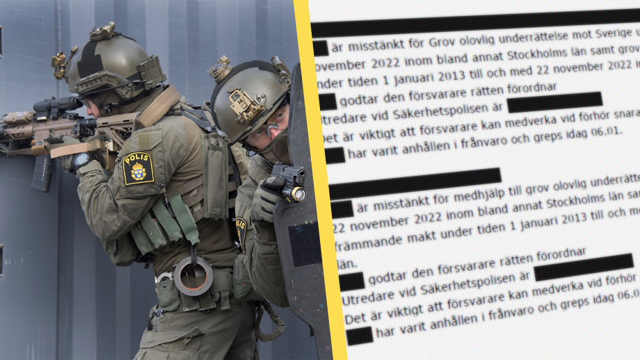 Två misstänkta ryska spioner gripna i razzia i Stockholm