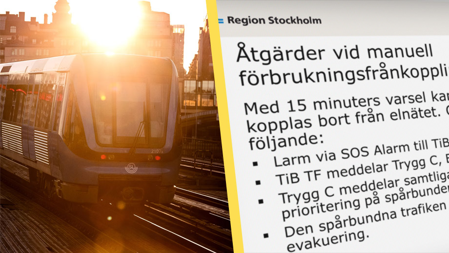 Interna dokument: Tunnelbanan kan stängas av pga elbrist