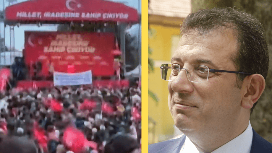 Tusentals demonstrerar när Erdogans stora rival döms till fängelse