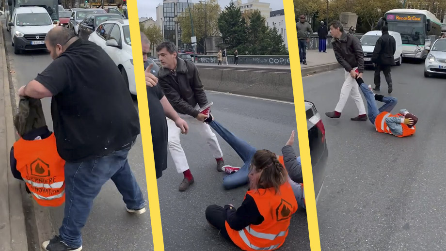 VIDEO: Bilisterna tröttnar – släpar bort klimatextremisterna