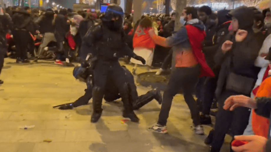 VIDEO: Marockanska upplopp i Paris efter vinst i VM