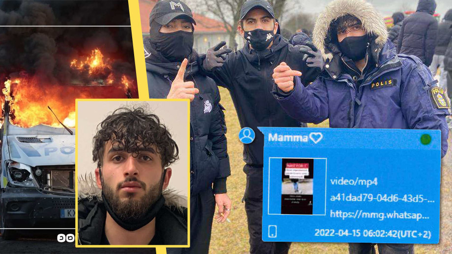 Skickade bild på sig själv i stulen polisjacka till mamma