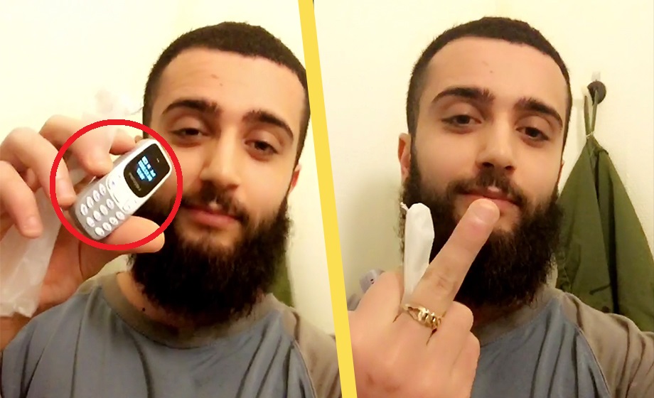 VIDEO: Här visar fånge upp mobiltelefon på anstalten