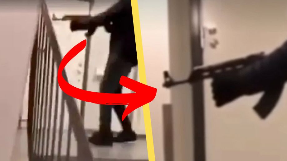 VIDEO: Skjuter med automatvapen i flerfamiljshus