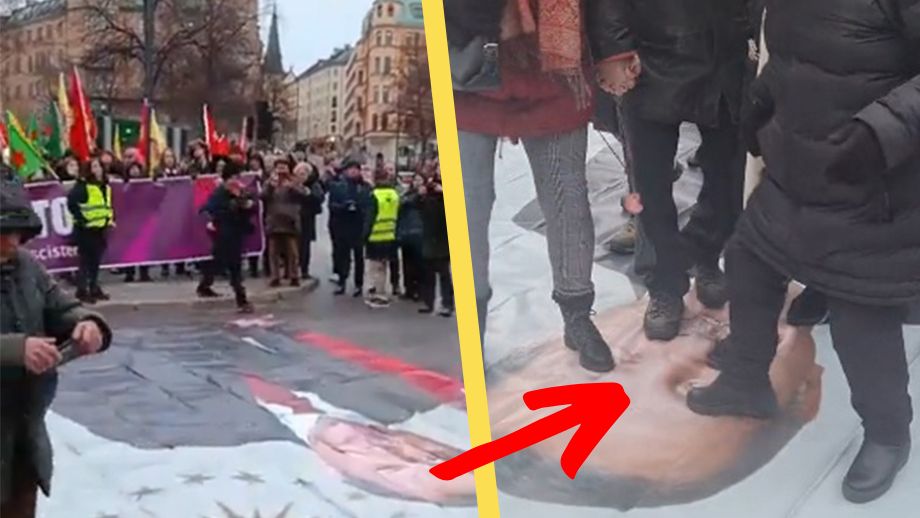 VIDEO: Demonstranterna går på Erdogan i Stockholm