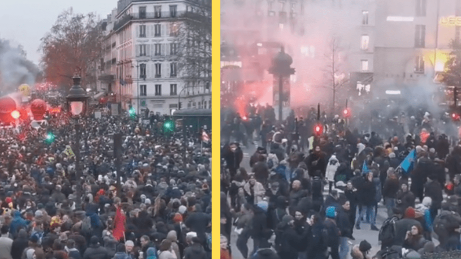 Upp till två miljoner fransmän i protest mot pensionsreform
