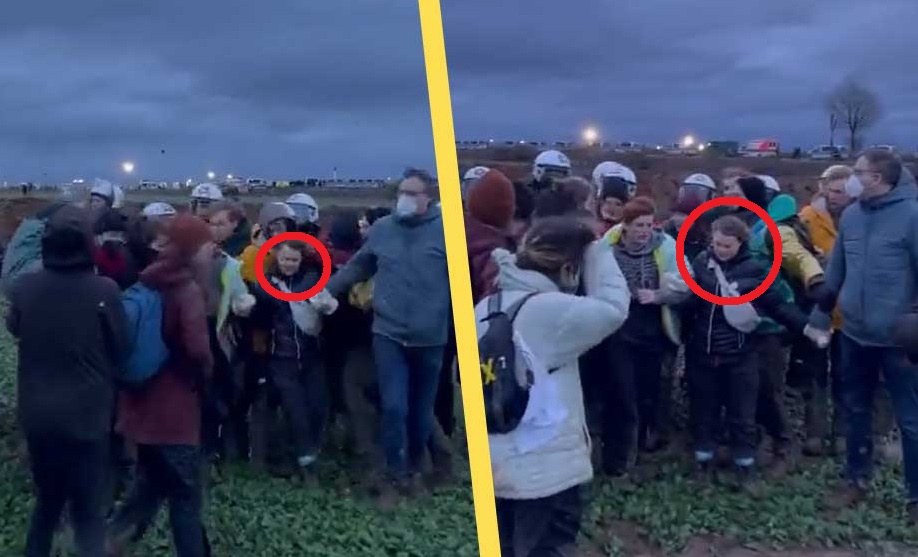 VIDEO: Här blir Greta bortförd av polis