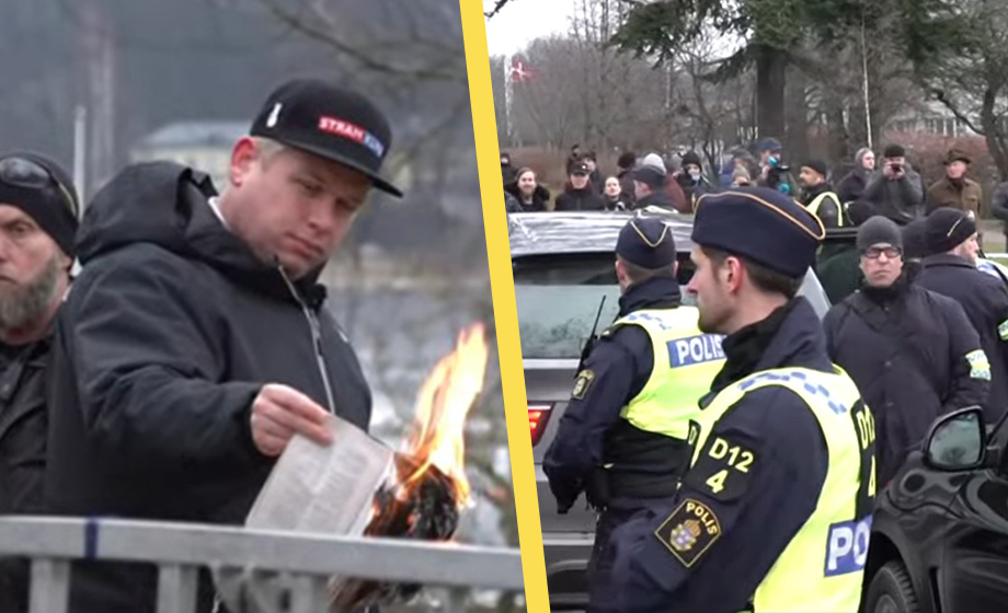 VIDEO: Paludan bränner koranen utanför Turkiets ambassad