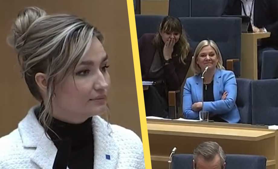 VIDEO: Här sätter Ebba Busch hånskrattande Magdalena Andersson på plats