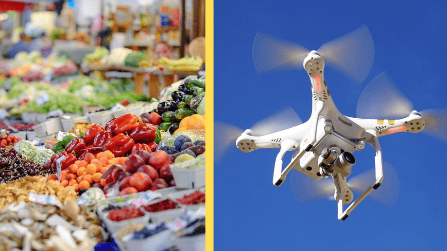 Drönare levererar matkassar till svenskar