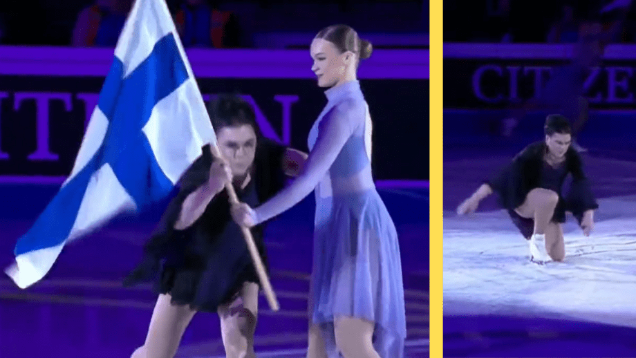 VIDEO: Medelålders man inledde EM i konståkning som ”isprinsessa”